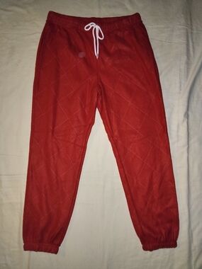 Quilted Red Men's Jogger Pants - Unbranded